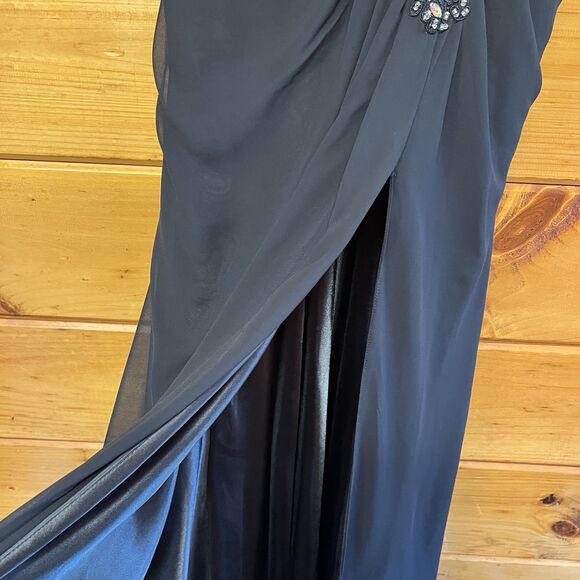 Jovani JVN Womens Prom Formal Dress Beaded Rhinestone Gown Black Sz 2 - Picture 6 of 8